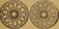 An illustration from The rare coins of America, England, Ireland, Scotland, France, Germany, and Spain ... a complete list of and prices paid for rare American ... coins, fractional currency, colonial, continental and Confederate paper money; a list of all counterfeit U. S. Treasury and national bank notes and Canadian banks notes, and how to detect them; the market value of all nations' coins and bank notes in U.S. money; a list of and prices paid for rare English, Irish, Scotch, French, German and Spanish coins. Illustrated with about 150 cuts (1889)