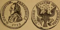 An illustration from The rare coins of America, England, Ireland, Scotland, France, Germany, and Spain ... a complete list of and prices paid for rare American ... coins, fractional currency, colonial, continental and Confederate paper money; a list of all counterfeit U. S. Treasury and national bank notes and Canadian banks notes, and how to detect them; the market value of all nations' coins and bank notes in U.S. money; a list of and prices paid for rare English, Irish, Scotch, French, German and Spanish coins. Illustrated with about 150 cuts (1889)