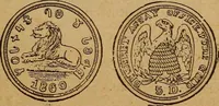 Picture 75 of 156 from The rare coins of America, England, Ireland, Scotland, France, Germany, and Spain ... a complete list of and prices paid for rare American ... coins, fractional currency, colonial, continental and Confederate paper money; a list of all counterfeit U. S. Treasury and national bank notes and Canadian banks notes, and how to detect them; the market value of all nations' coins and bank notes in U.S. money; a list of and prices paid for rare English, Irish, Scotch, French, German and Spanish coins. Illustrated with about 150 cuts (1889), leaf 74