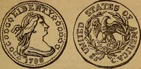 An illustration from The rare coins of America, England, Ireland, Scotland, France, Germany, and Spain ... a complete list of and prices paid for rare American ... coins, fractional currency, colonial, continental and Confederate paper money; a list of all counterfeit U. S. Treasury and national bank notes and Canadian banks notes, and how to detect them; the market value of all nations' coins and bank notes in U.S. money; a list of and prices paid for rare English, Irish, Scotch, French, German and Spanish coins. Illustrated with about 150 cuts (1889)