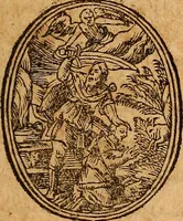 An illustration from Raymundi Lulli doctissimi et celeberrimi philosophi De secretis naturae, seu De quinta essentia liber vnus : in tres distinctiones diuisus, omnibus iam partibus absolutus. Adiecta est eiusdem epistola ad Regem Robertum de accurtatione lapidis philosophorum ; cui adiunctus est tractatus de aquis ex scriptis Raymundi super accurtationis epistolam ab artis studioso collectus (1567)