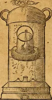 An illustration from Raymundi Lulli doctissimi et celeberrimi philosophi De secretis naturae, seu De quinta essentia liber vnus : in tres distinctiones diuisus, omnibus iam partibus absolutus. Adiecta est eiusdem epistola ad Regem Robertum de accurtatione lapidis philosophorum ; cui adiunctus est tractatus de aquis ex scriptis Raymundi super accurtationis epistolam ab artis studioso collectus (1567)