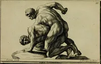 An illustration from Recüeil des figures, groupes, thermes, fontaines, vases, et autres ornemens tels qu'ils se voyent a présent dans le chateau et parc de Versailles : gravé d'après les originaux (1694)