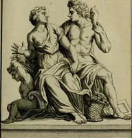 An illustration from Recüeil des figures, groupes, thermes, fontaines, vases, et autres ornemens tels qu'ils se voyent a présent dans le chateau et parc de Versailles : gravé d'après les originaux (1694)