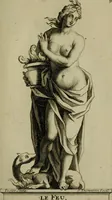 An illustration from Recüeil des figures, groupes, thermes, fontaines, vases, et autres ornemens tels qu'ils se voyent a présent dans le chateau et parc de Versailles : gravé d'après les originaux (1694)