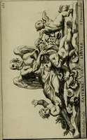 An illustration from Recüeil des figures, groupes, thermes, fontaines, vases, et autres ornemens tels qu'ils se voyent a présent dans le chateau et parc de Versailles : gravé d'après les originaux (1694)