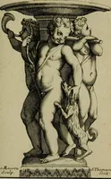 An illustration from Recüeil des figures, groupes, thermes, fontaines, vases, et autres ornemens tels qu'ils se voyent a présent dans le chateau et parc de Versailles : gravé d'après les originaux (1694)
