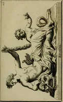 An illustration from Recüeil des figures, groupes, thermes, fontaines, vases, et autres ornemens tels qu'ils se voyent a présent dans le chateau et parc de Versailles : gravé d'après les originaux (1694)