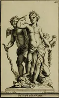 An illustration from Recüeil des figures, groupes, thermes, fontaines, vases, et autres ornemens tels qu'ils se voyent a présent dans le chateau et parc de Versailles : gravé d'après les originaux (1694)