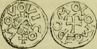 An illustration from Recherche des monnaies mérovingiennes du Cenomannicum (1883)