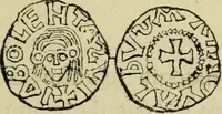 An illustration from Recherche des monnaies mérovingiennes du Cenomannicum (1883)