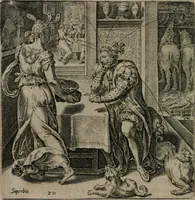 An illustration from Recht ghebruyck ende misbruyck van tydlicke have (1620)