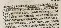 An illustration from Recopilacio[n] de algunas bullas del summo pontifice, co[n]cedidas, en fauor de la jurisdicio[n] real, con todas las pragmaticas, y algunas leyes del reyno, hechas para la buena gouernacion y guarda de la justicia y muchas pragmaticas y leyes añadidas q[ue] hasta aqui no fueron impressas. : En especial estan añadidas las leyes de Madrid y de los ara[n]zeles y de los paños y lanas y capitulos de corregidores y leyes de toro y leyes de la hermandad, vista y corregida y por orden de leyes puesta. (1550)