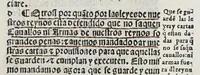 An illustration from Recopilacio[n] de algunas bullas del summo pontifice, co[n]cedidas, en fauor de la jurisdicio[n] real, con todas las pragmaticas, y algunas leyes del reyno, hechas para la buena gouernacion y guarda de la justicia y muchas pragmaticas y leyes añadidas q[ue] hasta aqui no fueron impressas. : En especial estan añadidas las leyes de Madrid y de los ara[n]zeles y de los paños y lanas y capitulos de corregidores y leyes de toro y leyes de la hermandad, vista y corregida y por orden de leyes puesta. (1550)