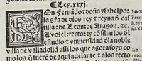 An illustration from Recopilacio[n] de algunas bullas del summo pontifice, co[n]cedidas, en fauor de la jurisdicio[n] real, con todas las pragmaticas, y algunas leyes del reyno, hechas para la buena gouernacion y guarda de la justicia y muchas pragmaticas y leyes añadidas q[ue] hasta aqui no fueron impressas. : En especial estan añadidas las leyes de Madrid y de los ara[n]zeles y de los paños y lanas y capitulos de corregidores y leyes de toro y leyes de la hermandad, vista y corregida y por orden de leyes puesta. (1550)