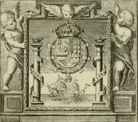 An illustration from Recopilacion de leyes de los reynos de las Indias : mandadas imprimir, y publicar por la magestad catolica del rey don Carlos II, nuestro señor : va dividida en quatro tomos, con el indice general, y al principio de cada tomo el indice especial de los titulos, que contiene (1681)