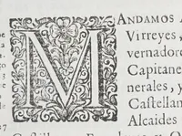 An illustration from Recopilacion de leyes de los reynos de las Indias. : Mandadas imprimir, y publicar por la Magestad Catolica del rey don Carlos II, nuestro señor. Va dividida en quatro tomos, con el indice general, y al principio de cada tomo el indice especial de los titulos, que contiene (1681)
