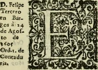 An illustration from Recopilacion de leyes de los reynos de las Indias : mandadas imprimir, y publicar por la magestad catolica del rey don Carlos II, nuestro señor : va dividida en quatro tomos, con el indice general, y al principio de cada tomo el indice especial de los titulos, que contiene (1681)