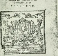 An illustration from Record of the celebration of the tercentenary of the introduction of the art of printing into Aberdeen by Edward Raban in the year 1622, 16th and 17th June 1922 (1922)