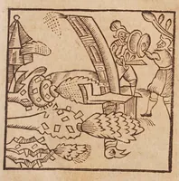 An illustration from Recreations mathematiques : composé̈s de plusieurs problemes plaisans & facetieux, d'arithmetique, geometrie, astrologie, optique, perspectiue, mechanique, & d'autres rares & curieux secrets : plusieurs desquels n'ont iamais esté imprimez : premiere et seconde partie : la troisiesme partie contient vn recueil de plusieurs gentilles & recreatiues inuentions de feux d'artifice : la maniere de faire toutes sortes de fuzées, simples & composées : le tout representé par figures (1642)