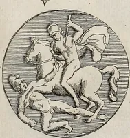 An illustration from Recueil d'antiquités égyptiennes, étrusques, greques et romaines (1752)