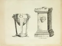 Picture 63 of 68 from Recueil d'antiquités romaines, ou, Voyage d'Italie : composé de 60 planches : dans lequel on trouve divers vases, autels, trepieds, arabesques et autres sujets gravés d'après les dessins que differens artistes ont fait pendant leur séjour en Italie, lesquels jusqu'à présent n'ont point encore été gravés (1771), leaf 118