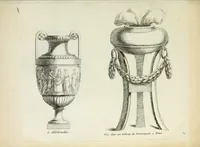 An illustration from Recueil d'antiquités romaines, ou, Voyage d'Italie : composé de 60 planches : dans lequel on trouve divers vases, autels, trepieds, arabesques et autres sujets gravés d'après les dessins que differens artistes ont fait pendant leur séjour en Italie, lesquels jusqu'à présent n'ont point encore été gravés (1771)