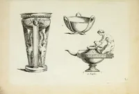 Picture 17 of 68 from Recueil d'antiquités romaines, ou, Voyage d'Italie : composé de 60 planches : dans lequel on trouve divers vases, autels, trepieds, arabesques et autres sujets gravés d'après les dessins que differens artistes ont fait pendant leur séjour en Italie, lesquels jusqu'à présent n'ont point encore été gravés (1771), leaf 34