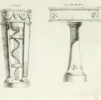 An illustration from Recueil d'antiquités romaines, ou, Voyage d'Italie : composé de 66 planches : dans lequel on trouve divers vases, autels, trépieds, arabesques, et autres sujets gravés d'après les dessins que différens artistes ont faits pendant leur séjour en Italie (1771)