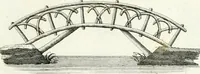 An illustration from Recueil de dessins d'une execution peu dispendieuse : contenans des plans de petites maisons de campagne, petits pavillons de jardins, temples, hermitages, chaumieres, monumens, obélisques, ruines, portails, portes, grilles, bancs de jardins, chaises, volieres, gondoles, ponts, etc. : ouvrage intéressant pour cette classes d'amateurs, qui sans faire de grandes dépenses, sont pourtant bien aises d'embellir leurs jardins d'ornamens nouveaux et pleins de goût (1805)