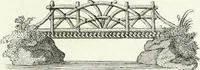 An illustration from Recueil de dessins d'une execution peu dispendieuse : contenans des plans de petites maisons de campagne, petits pavillons de jardins, temples, hermitages, chaumieres, monumens, obélisques, ruines, portails, portes, grilles, bancs de jardins, chaises, volieres, gondoles, ponts, etc. : ouvrage intéressant pour cette classes d'amateurs, qui sans faire de grandes dépenses, sont pourtant bien aises d'embellir leurs jardins d'ornamens nouveaux et pleins de goût (1805)