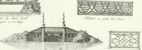 Picture 18 of 140 from Recueil de dessins d'une execution peu dispendieuse : contenans des plans de petites maisons de campagne, petits pavillons de jardins, temples, hermitages, chaumieres, monumens, obélisques, ruines, portails, portes, grilles, bancs de jardins, chaises, volieres, gondoles, ponts, etc. : ouvrage intéressant pour cette classes d'amateurs, qui sans faire de grandes dépenses, sont pourtant bien aises d'embellir leurs jardins d'ornamens nouveaux et pleins de goût (1805), leaf 14