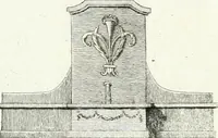 An illustration from Recueil de dessins d'une execution peu dispendieuse : contenans des plans de petites maisons de campagne, petits pavillons de jardins, temples, hermitages, chaumieres, monumens, obélisques, ruines, portails, portes, grilles, bancs de jardins, chaises, volieres, gondoles, ponts, etc. : ouvrage intéressant pour cette classes d'amateurs, qui sans faire de grandes dépenses, sont pourtant bien aises d'embellir leurs jardins d'ornamens nouveaux et pleins de goût (1805)