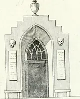 An illustration from Recueil de dessins d'une execution peu dispendieuse : contenans des plans de petites maisons de campagne, petits pavillons de jardins, temples, hermitages, chaumieres, monumens, obélisques, ruines, portails, portes, grilles, bancs de jardins, chaises, volieres, gondoles, ponts, etc. : ouvrage intéressant pour cette classes d'amateurs, qui sans faire de grandes dépenses, sont pourtant bien aises d'embellir leurs jardins d'ornamens nouveaux et pleins de goût (1805)