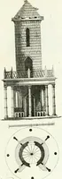 An illustration from Recueil de dessins d'une execution peu dispendieuse : contenans des plans de petites maisons de campagne, petits pavillons de jardins, temples, hermitages, chaumieres, monumens, obélisques, ruines, portails, portes, grilles, bancs de jardins, chaises, volieres, gondoles, ponts, etc. : ouvrage intéressant pour cette classes d'amateurs, qui sans faire de grandes dépenses, sont pourtant bien aises d'embellir leurs jardins d'ornamens nouveaux et pleins de goût (1805)