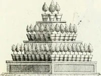 Picture 39 of 140 from Recueil de dessins d'une execution peu dispendieuse : contenans des plans de petites maisons de campagne, petits pavillons de jardins, temples, hermitages, chaumieres, monumens, obélisques, ruines, portails, portes, grilles, bancs de jardins, chaises, volieres, gondoles, ponts, etc. : ouvrage intéressant pour cette classes d'amateurs, qui sans faire de grandes dépenses, sont pourtant bien aises d'embellir leurs jardins d'ornamens nouveaux et pleins de goût (1805), leaf 24