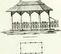 Picture 67 of 140 from Recueil de dessins d'une execution peu dispendieuse : contenans des plans de petites maisons de campagne, petits pavillons de jardins, temples, hermitages, chaumieres, monumens, obélisques, ruines, portails, portes, grilles, bancs de jardins, chaises, volieres, gondoles, ponts, etc. : ouvrage intéressant pour cette classes d'amateurs, qui sans faire de grandes dépenses, sont pourtant bien aises d'embellir leurs jardins d'ornamens nouveaux et pleins de goût (1805), leaf 34