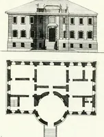 An illustration from Recueil de dessins d'une execution peu dispendieuse : contenans des plans de petites maisons de campagne, petits pavillons de jardins, temples, hermitages, chaumieres, monumens, obélisques, ruines, portails, portes, grilles, bancs de jardins, chaises, volieres, gondoles, ponts, etc. : ouvrage intéressant pour cette classes d'amateurs, qui sans faire de grandes dépenses, sont pourtant bien aises d'embellir leurs jardins d'ornamens nouveaux et pleins de goût (1805)
