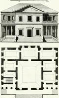 An illustration from Recueil de dessins d'une execution peu dispendieuse : contenans des plans de petites maisons de campagne, petits pavillons de jardins, temples, hermitages, chaumieres, monumens, obélisques, ruines, portails, portes, grilles, bancs de jardins, chaises, volieres, gondoles, ponts, etc. : ouvrage intéressant pour cette classes d'amateurs, qui sans faire de grandes dépenses, sont pourtant bien aises d'embellir leurs jardins d'ornamens nouveaux et pleins de goût (1805)