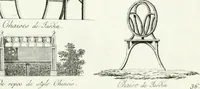 Picture 139 of 140 from Recueil de dessins d'une execution peu dispendieuse : contenans des plans de petites maisons de campagne, petits pavillons de jardins, temples, hermitages, chaumieres, monumens, obélisques, ruines, portails, portes, grilles, bancs de jardins, chaises, volieres, gondoles, ponts, etc. : ouvrage intéressant pour cette classes d'amateurs, qui sans faire de grandes dépenses, sont pourtant bien aises d'embellir leurs jardins d'ornamens nouveaux et pleins de goût (1805), leaf 74