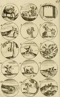 An illustration from Recueil d'emblêmes, devises, medailles, et figures hieroglyphiques, au nombre de plus de douze cent, avec leurs explications : accompagné de plus de deux mille chiffres fleuronnez simples, doubles & triples ... : cet ouvrage qui est enrichy de deux cens cinquante planches en taille-douce, est très-utile aux graveurs, peintres, sculpteurs, orfevres, brodeurs, serruriers & à tous ceux qui travaillent au dessein (1724)