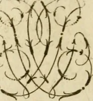 An illustration from Recueil d'emblêmes, devises, medailles, et figures hieroglyphiques, au nombre de plus de douze cent, avec leurs explications : accompagné de plus de deux mille chiffres fleuronnez simples, doubles & triples ... : cet ouvrage qui est enrichy de deux cens cinquante planches en taille-douce, est très-utile aux graveurs, peintres, sculpteurs, orfevres, brodeurs, serruriers & à tous ceux qui travaillent au dessein (1724)