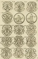 Picture 109 of 243 from Recueil d'emblêmes, devises, medailles, et figures hieroglyphiques, au nombre de plus de douze cent, avec leurs explications : accompagné de plus de deux mille chiffres fleuronnez simples, doubles & triples ... : cet ouvrage qui est enrichy de deux cens cinquante planches en taille-douce, est très-utile aux graveurs, peintres, sculpteurs, orfevres, brodeurs, serruriers & à tous ceux qui travaillent au dessein (1724), leaf 194