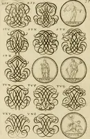 Picture 110 of 243 from Recueil d'emblêmes, devises, medailles, et figures hieroglyphiques, au nombre de plus de douze cent, avec leurs explications : accompagné de plus de deux mille chiffres fleuronnez simples, doubles & triples ... : cet ouvrage qui est enrichy de deux cens cinquante planches en taille-douce, est très-utile aux graveurs, peintres, sculpteurs, orfevres, brodeurs, serruriers & à tous ceux qui travaillent au dessein (1724), leaf 195