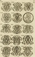 Picture 155 of 243 from Recueil d'emblêmes, devises, medailles, et figures hieroglyphiques, au nombre de plus de douze cent, avec leurs explications : accompagné de plus de deux mille chiffres fleuronnez simples, doubles & triples ... : cet ouvrage qui est enrichy de deux cens cinquante planches en taille-douce, est très-utile aux graveurs, peintres, sculpteurs, orfevres, brodeurs, serruriers & à tous ceux qui travaillent au dessein (1724), leaf 240