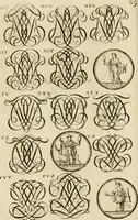Picture 162 of 243 from Recueil d'emblêmes, devises, medailles, et figures hieroglyphiques, au nombre de plus de douze cent, avec leurs explications : accompagné de plus de deux mille chiffres fleuronnez simples, doubles & triples ... : cet ouvrage qui est enrichy de deux cens cinquante planches en taille-douce, est très-utile aux graveurs, peintres, sculpteurs, orfevres, brodeurs, serruriers & à tous ceux qui travaillent au dessein (1724), leaf 247