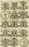 Picture 178 of 243 from Recueil d'emblêmes, devises, medailles, et figures hieroglyphiques, au nombre de plus de douze cent, avec leurs explications : accompagné de plus de deux mille chiffres fleuronnez simples, doubles & triples ... : cet ouvrage qui est enrichy de deux cens cinquante planches en taille-douce, est très-utile aux graveurs, peintres, sculpteurs, orfevres, brodeurs, serruriers & à tous ceux qui travaillent au dessein (1724), leaf 263