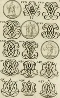 Picture 219 of 243 from Recueil d'emblêmes, devises, medailles, et figures hieroglyphiques, au nombre de plus de douze cent, avec leurs explications : accompagné de plus de deux mille chiffres fleuronnez simples, doubles & triples ... : cet ouvrage qui est enrichy de deux cens cinquante planches en taille-douce, est très-utile aux graveurs, peintres, sculpteurs, orfevres, brodeurs, serruriers & à tous ceux qui travaillent au dessein (1724), leaf 304