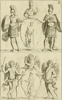 An illustration from Recueil d'emblêmes, devises, medailles, et figures hieroglyphiques, au nombre de plus de douze cent, avec leurs explications : accompagné de plus de deux mille chiffres fleuronnez simples, doubles & triples ... : cet ouvrage qui est enrichy de deux cens cinquante planches en taille-douce, est très-utile aux graveurs, peintres, sculpteurs, orfevres, brodeurs, serruriers & à tous ceux qui travaillent au dessein (1724)