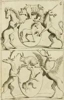 An illustration from Recueil d'emblêmes, devises, medailles, et figures hieroglyphiques, au nombre de plus de douze cent, avec leurs explications : accompagné de plus de deux mille chiffres fleuronnez simples, doubles & triples ... : cet ouvrage qui est enrichy de deux cens cinquante planches en taille-douce, est très-utile aux graveurs, peintres, sculpteurs, orfevres, brodeurs, serruriers & à tous ceux qui travaillent au dessein (1724)